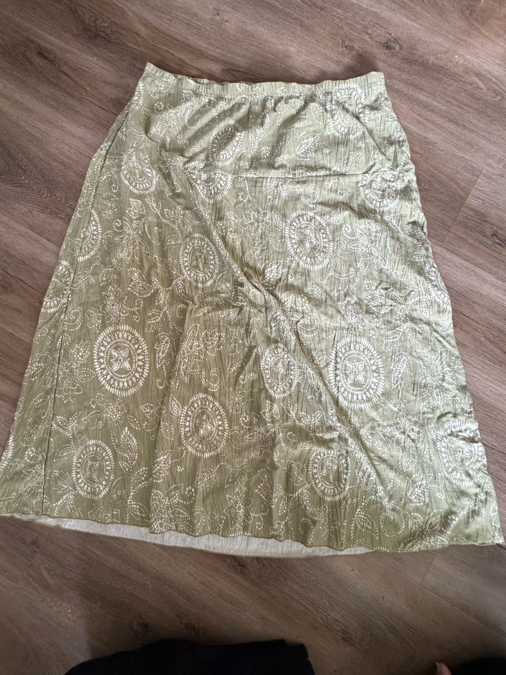 Avenue Light Olive Medallion Midi Skirt